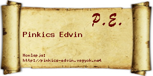 Pinkics Edvin névjegykártya